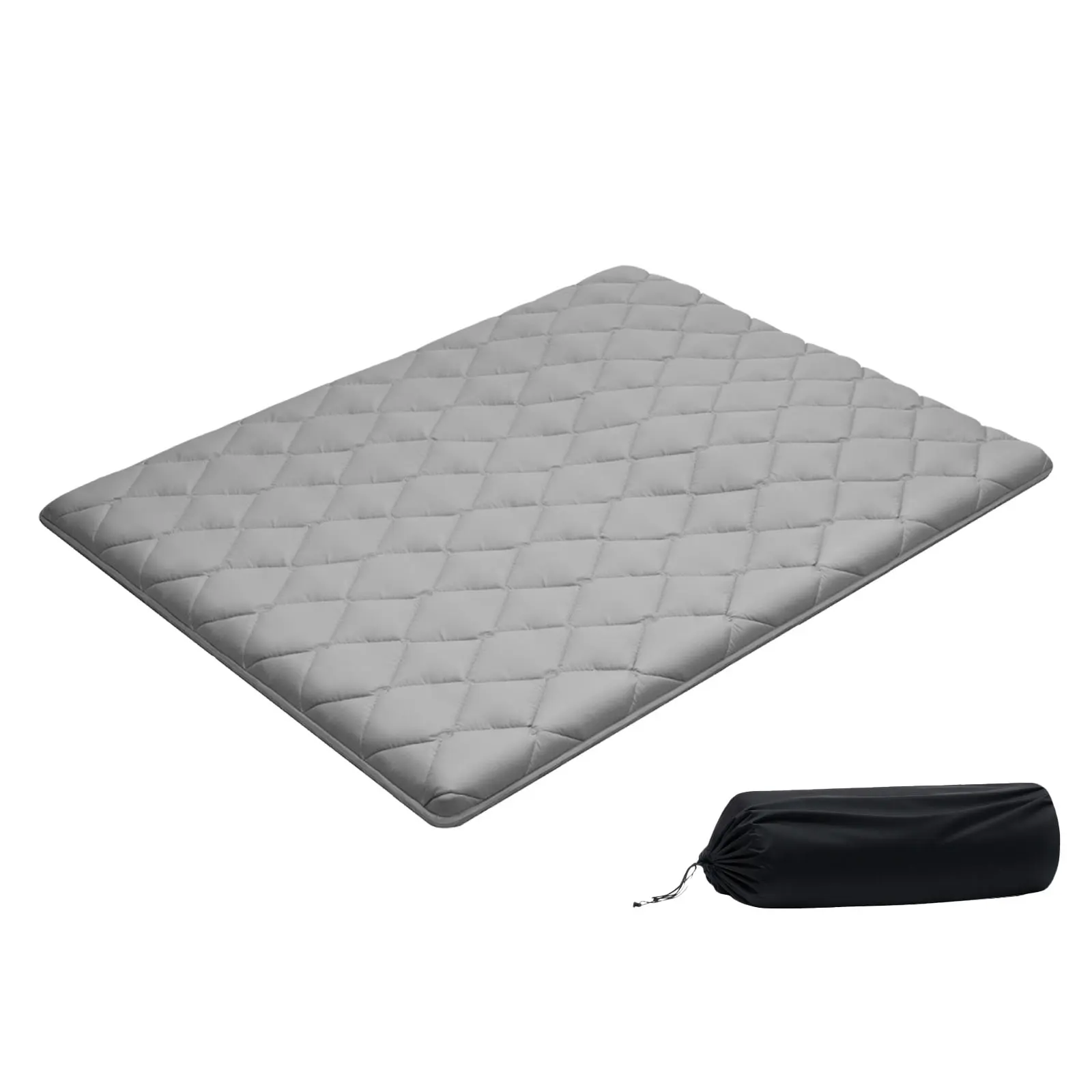 【SummerFinds】VEVOR Queen Size Foldable Roll Japanese Tatami Memory Foam Mattress - Japanese Floor Mattress, Brushed Fabric 9-Layer Floor Mat with Storage Bag & Fastener, 80x60x3.5in Gray for Sleeping, Dormitory Use, Queen Size Mattress