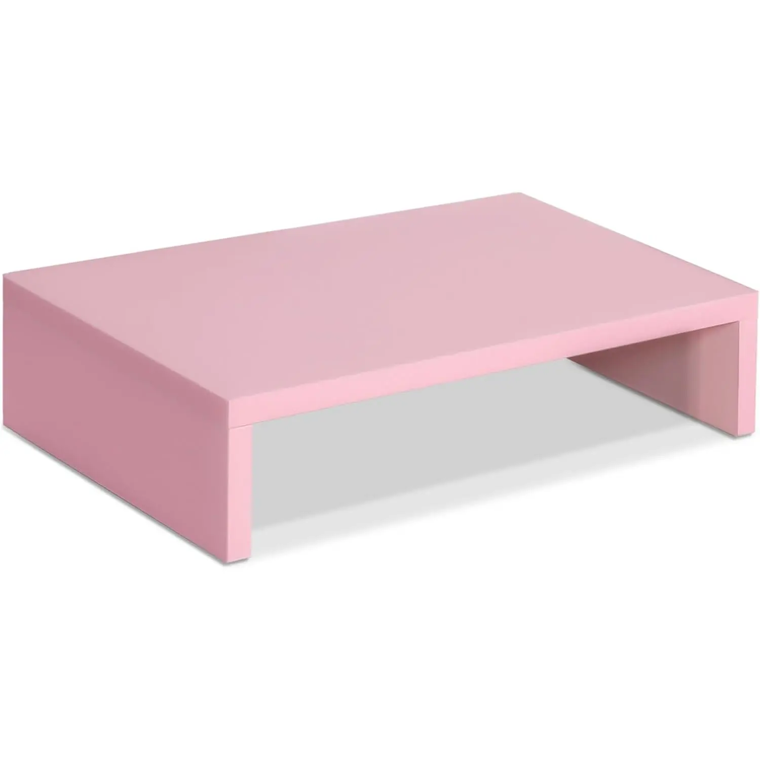 Pink Ergonomic Laptop Stand with Storage Shelf - 14.2 in Desk Mount Stand, Rectangular Laptop Computer Tray, Office Desk Accessory for PC, Screen