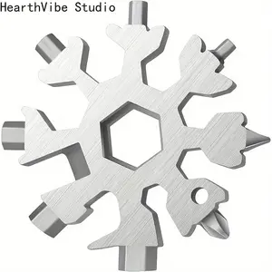 HearthVibe Studio 18-in-1 Snowflake Multi-tool Stainless Steel Portable Wrench All-in-One Screwdriver & Bottle Opener Must-Have Survival Gadget Multifunctional Tool Toolkit