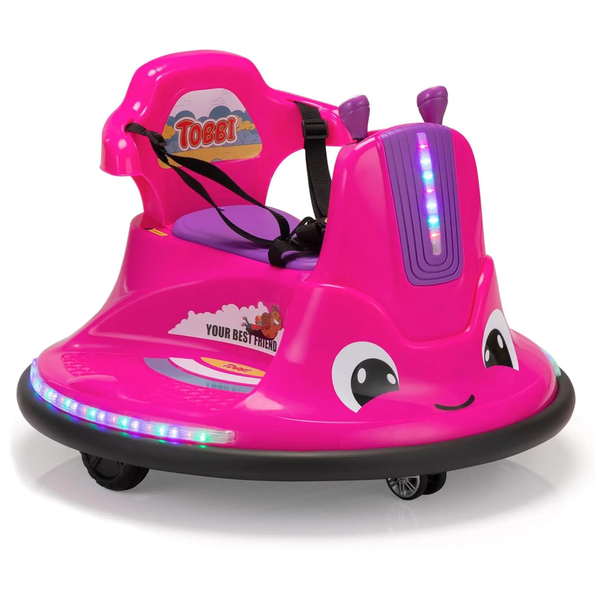 TOBBI 12V Snail Baby Bumper Electric Car, Kids Ride On Toy with Remote Fun
