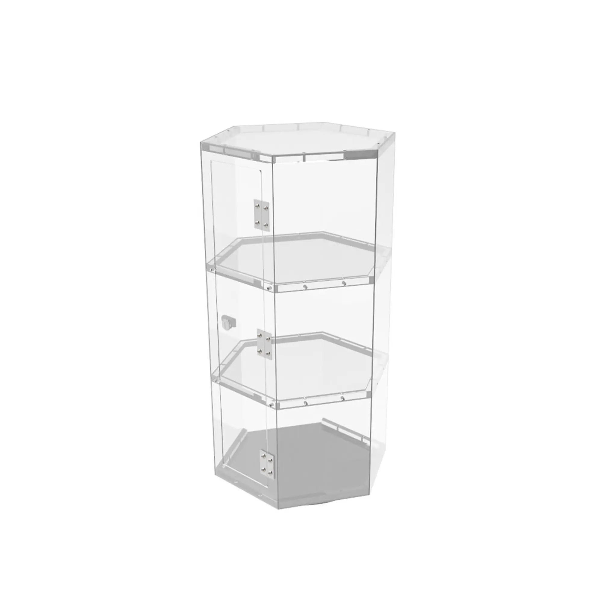FixtureDisplays® Clear Plexiglass Acrylic Spinning Cabinet Display Case for Jewewlry, Cell Phone, Valuable 14603