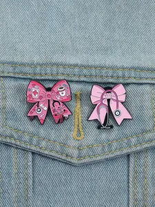 2-Piece Bow Stethoscope Enamel Lapel Pins Set, Medical Series Accessories for Doctors and Nurses, Fashion Badge for Bags and Coats