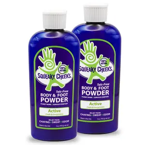 Active Blend (2-Pack, Save 15%)- High-Performance, Talc-free, All-Natural Body & Foot Powder - Minty Cool Peppermint & Eucalyptus Scented