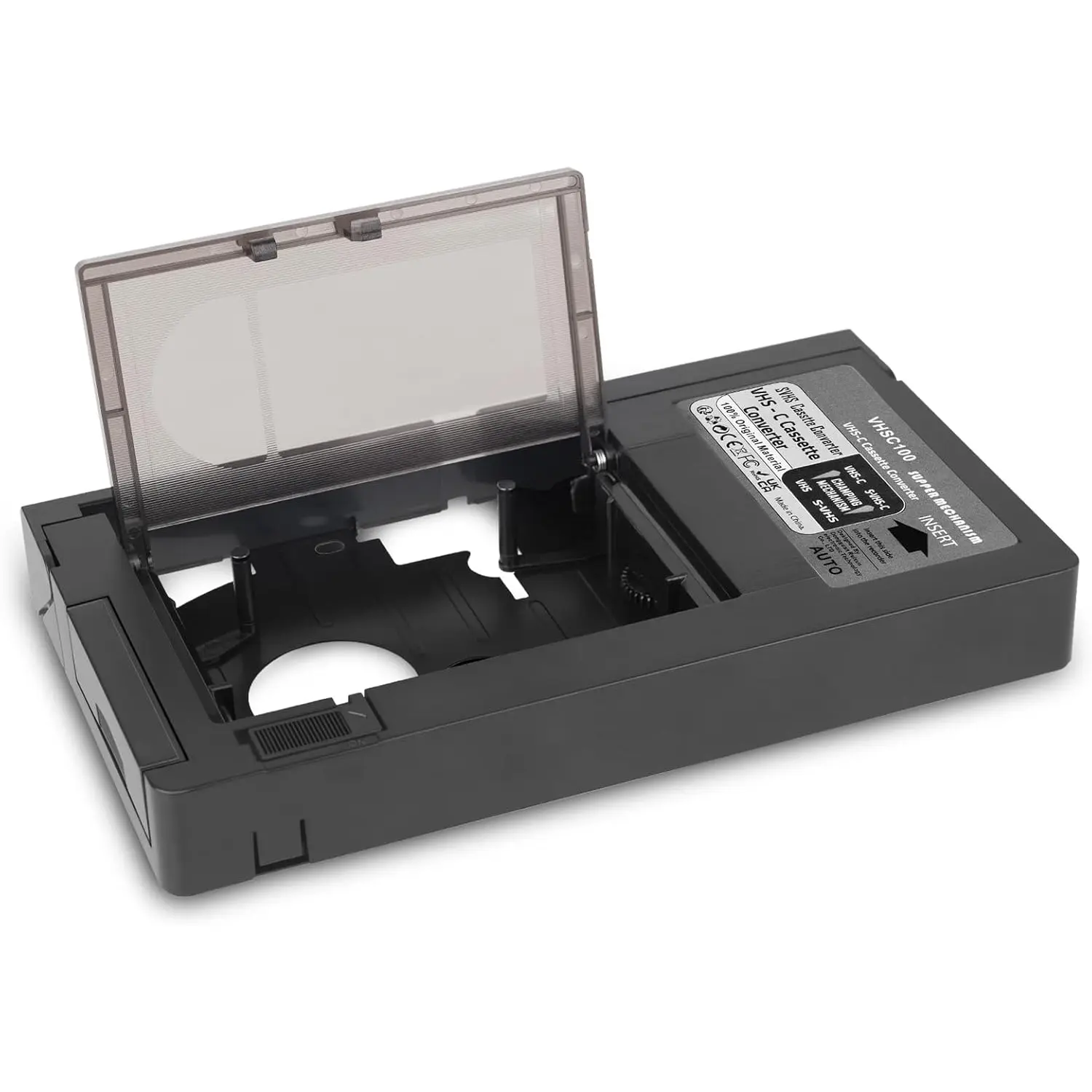 VHS-C Cassette Adapter Compatible with VHS-C SVHS Camcorders Motorized VHS Cassette Converter, Not Compatible with 8mm / MiniDV / Hi8