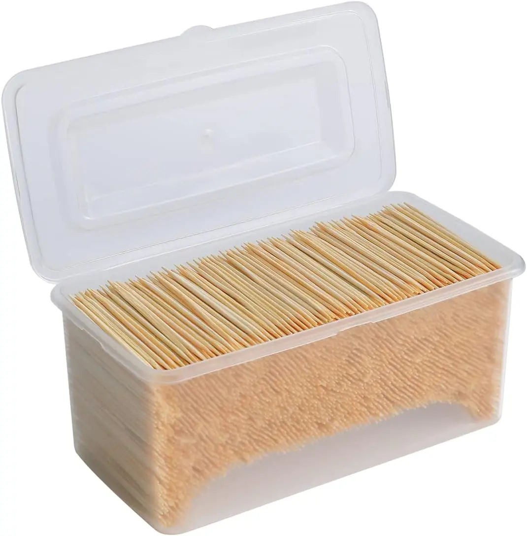 Toothpicks 3000 Count, Bamboo Tooth Picks Wooden, Round Toothpicks Wood, Double Point Tooth Picks Sturdy Smooth Finish, Cocktail Picks for Appetizers