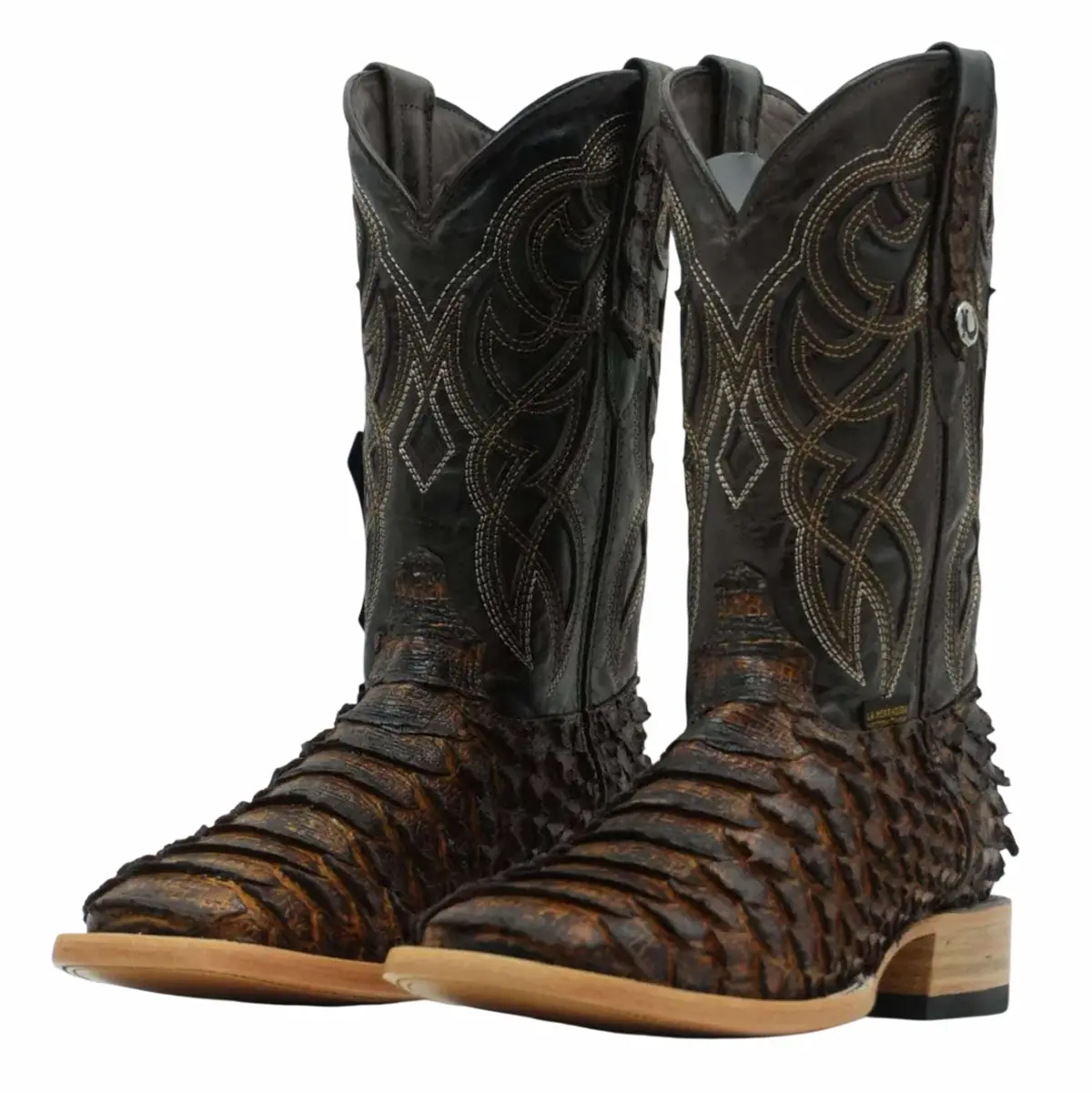 LA HERRADURA Men's Square Toe Leather Western Boot - MEGA MIEL BRILLOSO Clon Footwear, Statement Closed Shoe