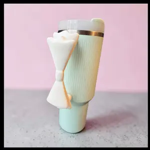 3D Printed Bow Tumbler Handle Custom Cup with Elegant Design and Secure Grip for Everyday Use