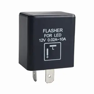 12V 0.02A-10A 2-Pin CF-12 Automatic Electronic LED Flasher Relay Fix for Turn Signal Light Fast Hyper Flash