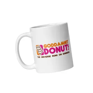Goddamnit Donut Mug, Dungeon Crawler Carl Inspired Fantasy RPG Coffee Mug, LitRPG Book Fan Mug for Gamers and Dungeon Lovers, Funny Gift for Game Night