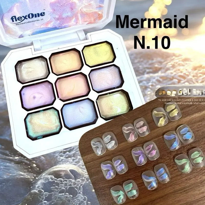 FlexOne 9 watercolor Pat Pat Ombre Gel Set palette or Nail Art ombre gel nail gel painting thick gel