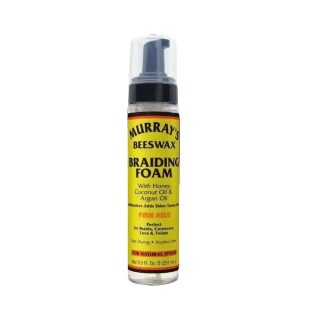 MURRAY'S 4 Naturals Beeswax Braiding Foam with Coconut Oil & Argan Oil for Frizz Control Moisturizing Long Lasting Smoothing Haircare Gel 8.5 fl oz - Radiant