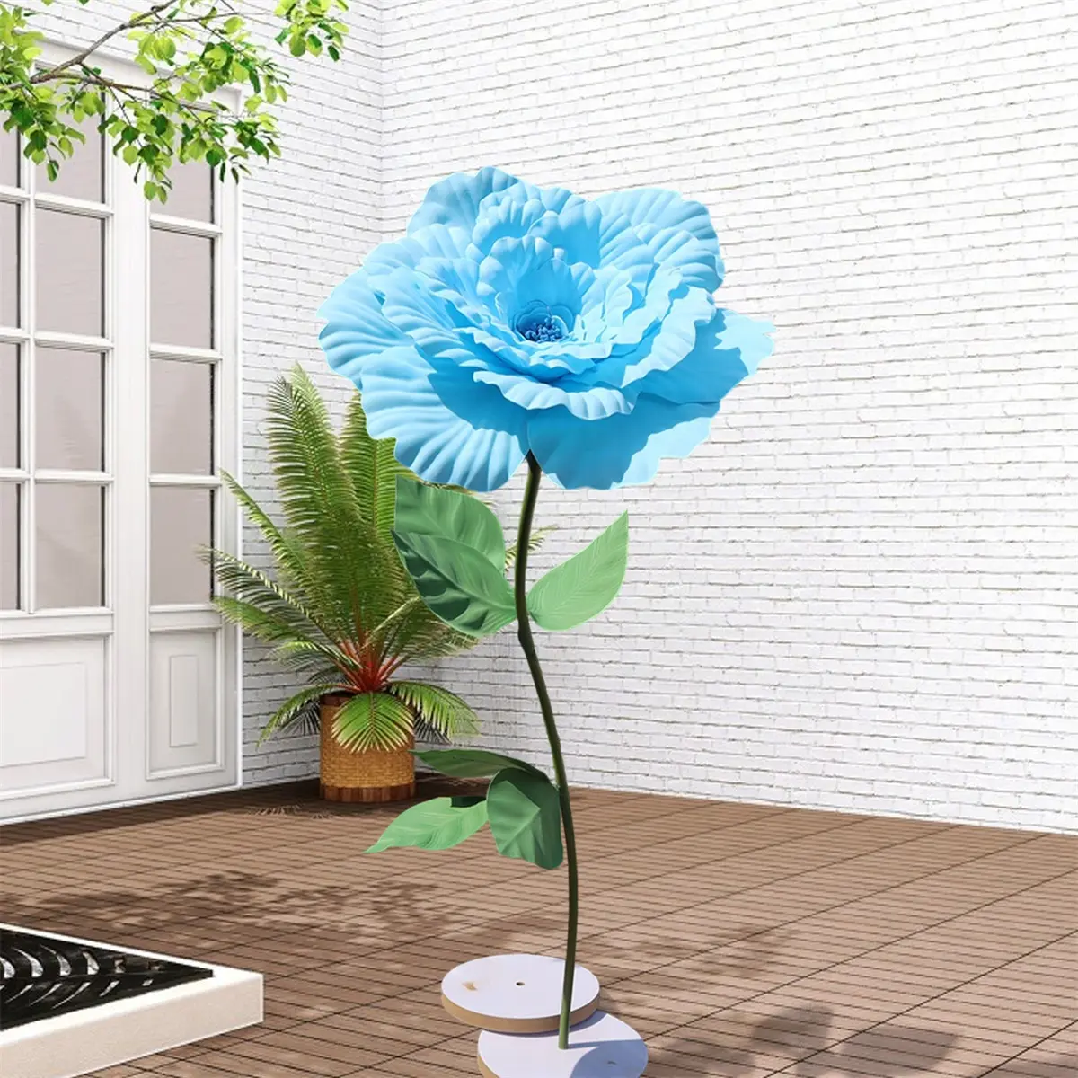 Large Artificial Peony Flower Heads, Giant Fake Decorative Flowers for Wedding Stage, Party Background Home Decor