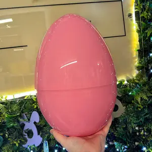 Large 12 Inch Plastic Round Bunny Easter Eggs for Party Favors, Empty Eggs for Filling Easter Gifts, Multi Item Party Favor Pack