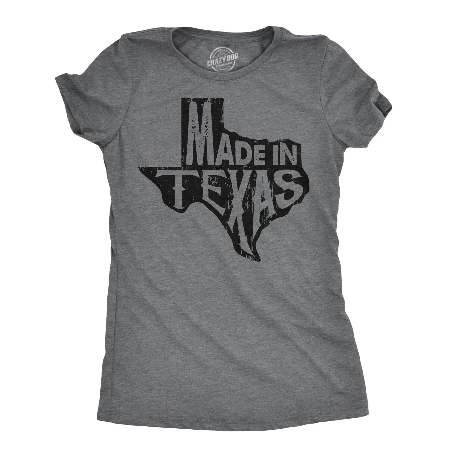 Womens Made In Texas T Shirt Funny State Hometown Pride Tee Funny Womens T Shirts Cute Vintage Fashion Casual Ladies T-Shirt Gift Women's Novelty Tees Dark Grey