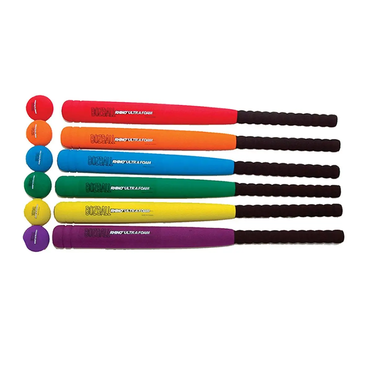 Champion Sports CHSSB29SET Youth 29in Rhino Ultra Foam Bat & Color-Coded No Bounce Balls Set - Batting Gear with Easy Grip, Foam Covering, Injury-Safe Design for Team Play