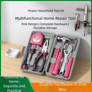 Home Repair Tool Set with Storage Box, Portable Hardware Kit, DIY Tools for Girls' Dorms, Moving Gift, Household Essentials