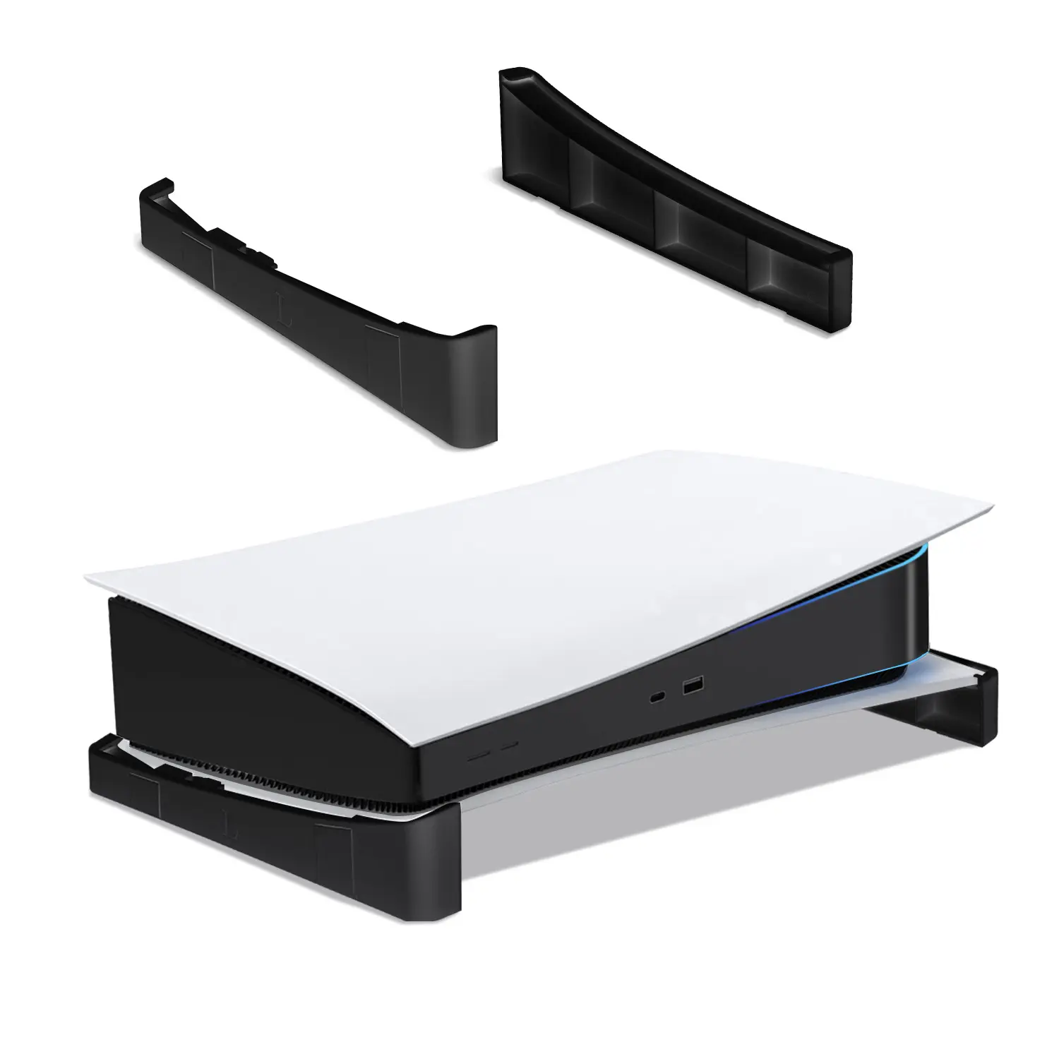 Mcbazel Aesthetic Horizontal Console Stand for Standard PS5 - Sleek and Modern Design, Stable Base for PlayStation 5 Disc & Digital Editions (Black), Secure Fit, Easy Installation (Not Compatible with PS5 Slim/Pro)