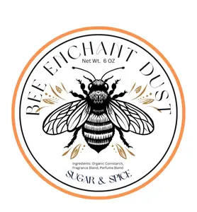 Bee Enchant’s Sugar & Spice Custom Body Dusting Perfume Powder- Scented - Finely Milled powder Talc-Free Fragrance Vanilla Daily- Natural Shower Powder