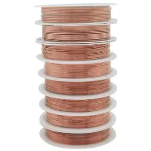 8 Packs Copper Wire Mixed Sizes Craft Jewelry Beading Wire for Beginner Practice (Copper, 32-18 Gaguge)