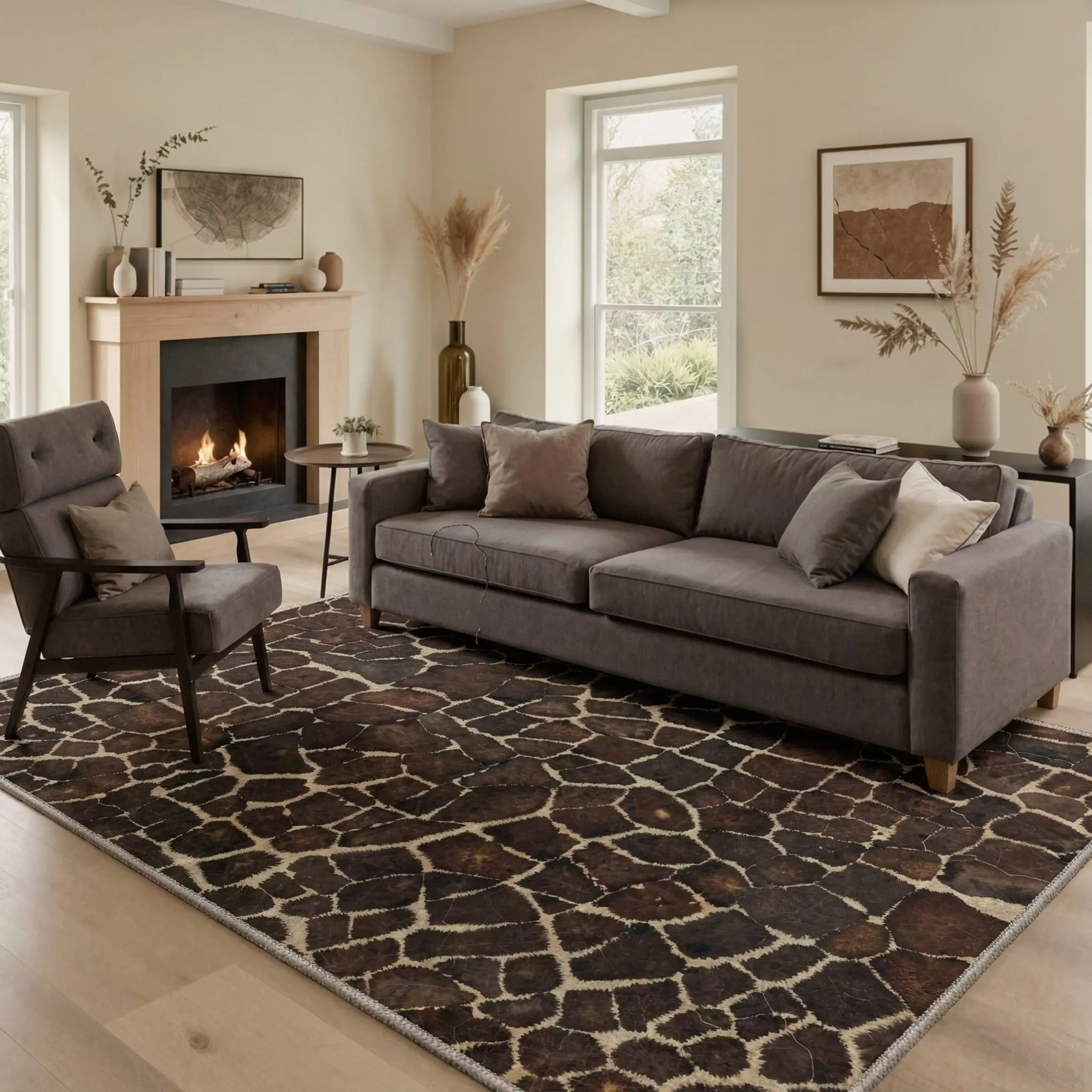 【Back To School】GENIMO Floor Rug – Machine Washable, Pet Friendly, Soft, Non-Slip Area Carpet, Perfect for Living Room, Bedroom, Kitchen, Hallway, Stylish Home Decor ,ARN1990-MARBLE