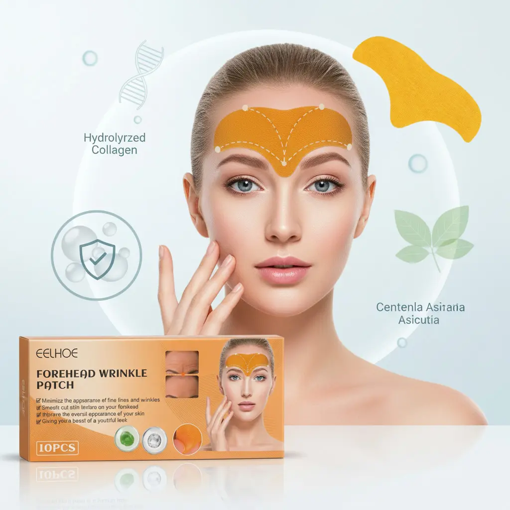 Forehead Wrinkle Patches 10Pcs with Collagen & Centella Asiatica Forehead Mask, Overnight Anti Wrinkle Patches for Forehead and Lip Lines, Gentle Skin-Safe Frownies Alternative, Hydrating Anti Wrinkle Patches