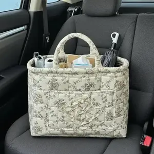 Car Storage Basket with Handle,Foldable Washable Organizer&Multi-Purpose Fabric Bin for Office Supplies,Home Decor Reusable Grocery Shopping Bags toybox clothes book,Luggage Accessories Valentine's Day gift Room Boho laundry basket daily