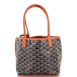 Pre-owned Goyard Canvas Coated Top Handle Bags Anjou Reversible Tote Coated Canvas Mini by Rebag