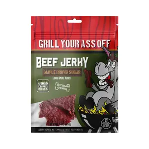 Grill Your Ass Off Maple Brown Sugar Beef Jerky - Sweet & Smoky Meat Snack - Traditional Breakfast Style Flavor