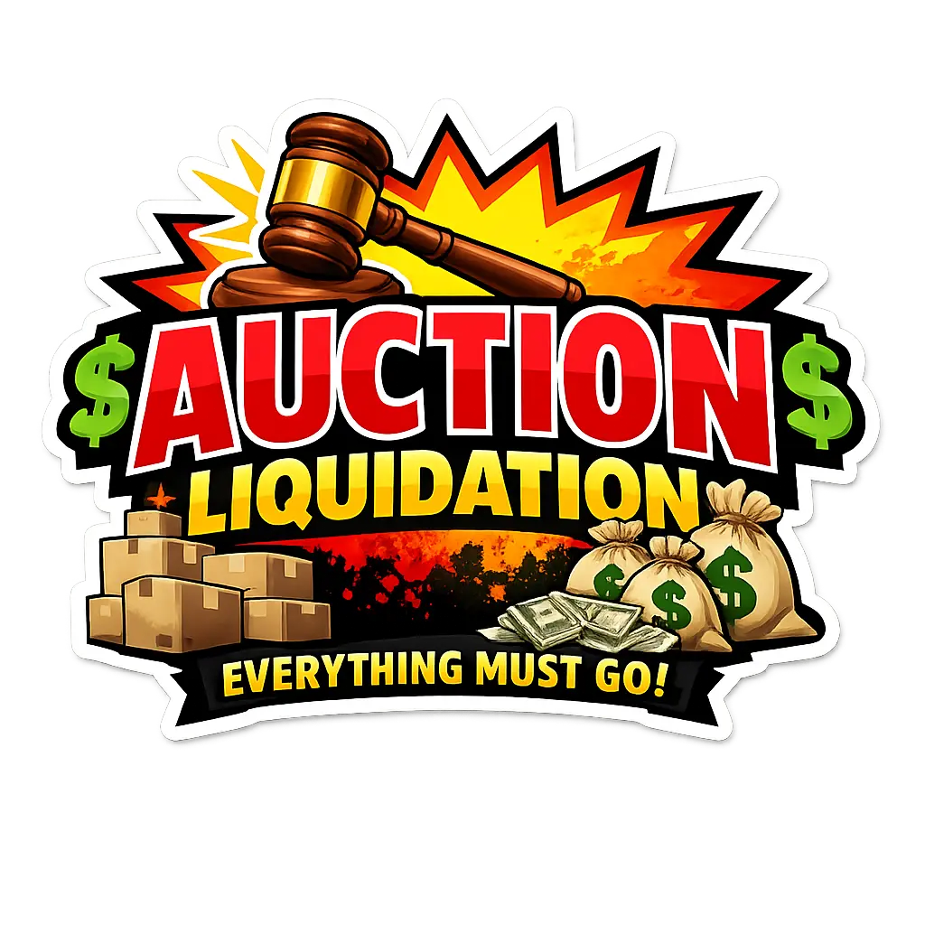Auction Liquidation Sticker - orange design for fans
