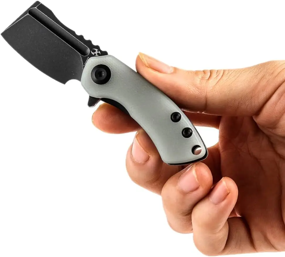 KANSEPT Mini Korvid Cleaver Compact Pocket Knife - 1.45''154CM Blade | EDC Folding Knife & Box Opener |  Micarta /G10 Handle | Mini Utility Tool for Men & Women (T3030 Series)