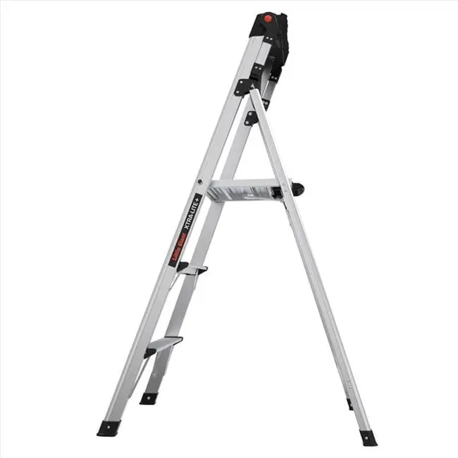 Little Giant 1026893 5 ft. Extra-Lite Plus Aluminum Step Ladder, Type IAA - 375 lbs Capacity, OSHA Compliant, ANSI Compliant, Increased Durability, Non-Slip Tread, Colorfast, Easily Cleaned for Entry, Patio Use, Entry Access, Non-Slip Foot Pedal Folding S