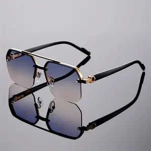 Women's Square Semi-Frame Lightweight Durable Glasses - Retro Unisex Fashion Frames Accessories, Double Bridge, Metal Hinges, for Casual & Party Use