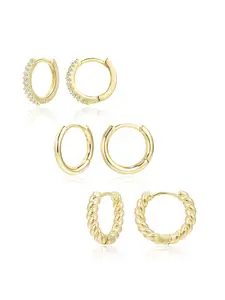 3 Pairs Small Hoop Earrings Set, Hypoallergenic Lightweight Ear Rings for Girls, Sporty Style All Season Jewelry Gift