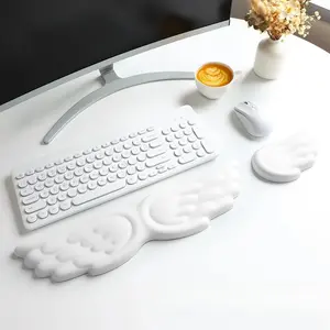 Gaming PC Accessories - 2026 Mechanical Keyboard Wrist Rest, Angel Wing Memory Foam Mouse Support Pad for Computers, Laptops