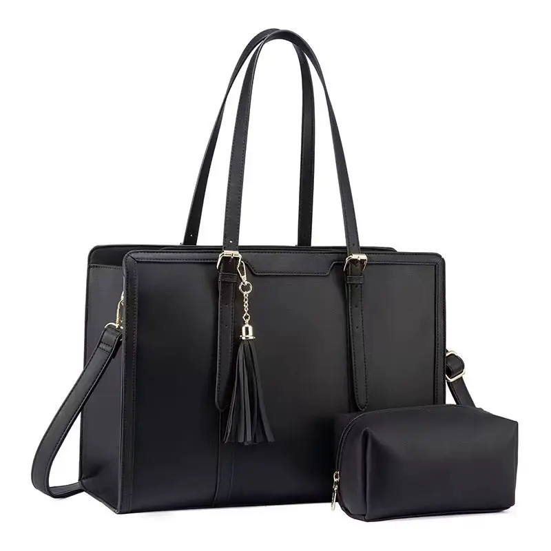 Fall Canvas Laptop Tote Bag 15.6" for Women with Clutch Purse, Lightweight Work Tote with Side Pockets, Casual Computer Bag for Office & Daily Use Commuter Bags Business Work Bag beach bag daily use bags brand name handbags for sale work bags for women