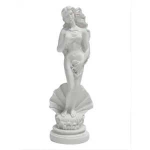 Aphrodite Statue The Birth of Venus 7.6 Inch - Greek Roman Goddess Sculpture, Handmade Resin Art Figurine Classical White Statue, Home & Office Decor