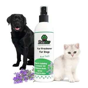 Pawsher Dog Perfume Spray Long Lasting Refreshing Calming Lavender Scent for Dogs & Cats 8.45 oz Gentle on Sensitive Skin Instant Refresh Between Baths