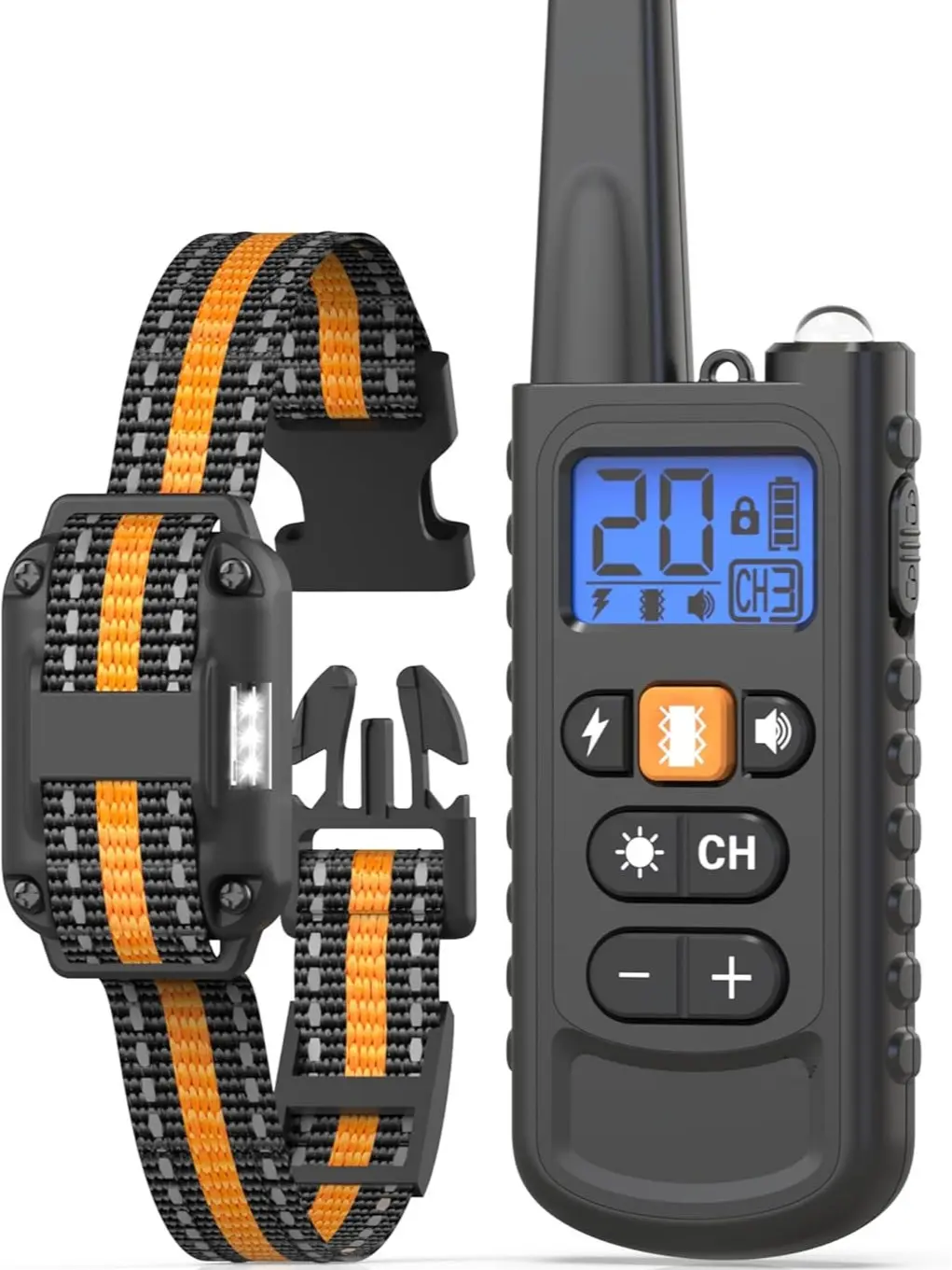 Black Heaflex 4-in-1 Dog Training Collar – Electric Shock,Vibration,Buzzer & LED Light – 2600ft Range,IPX7 Waterproof,Low Voltage – Anti-Bark,Anti-Bite – Safety Lock – Professional Trainer Choice