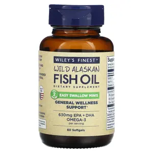 Wiley's Finest Wild Alaskan Fish Oil, Easy Swallow Minis, 60 Softgels