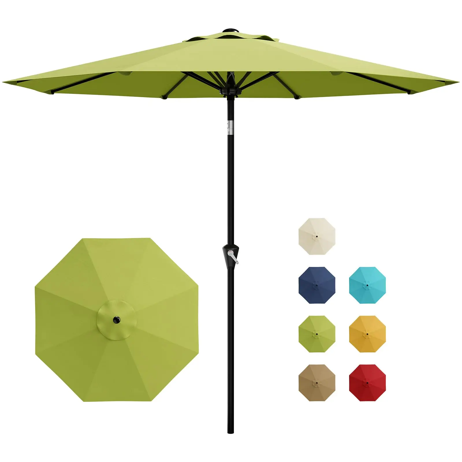 Garvee 10-Foot Patio Umbrella with Smooth Crank Lift, Tilt Button, 8 Durable Ribs, UV Protection, and Waterproof Outdoor Table Umbrella for Poolside Use
