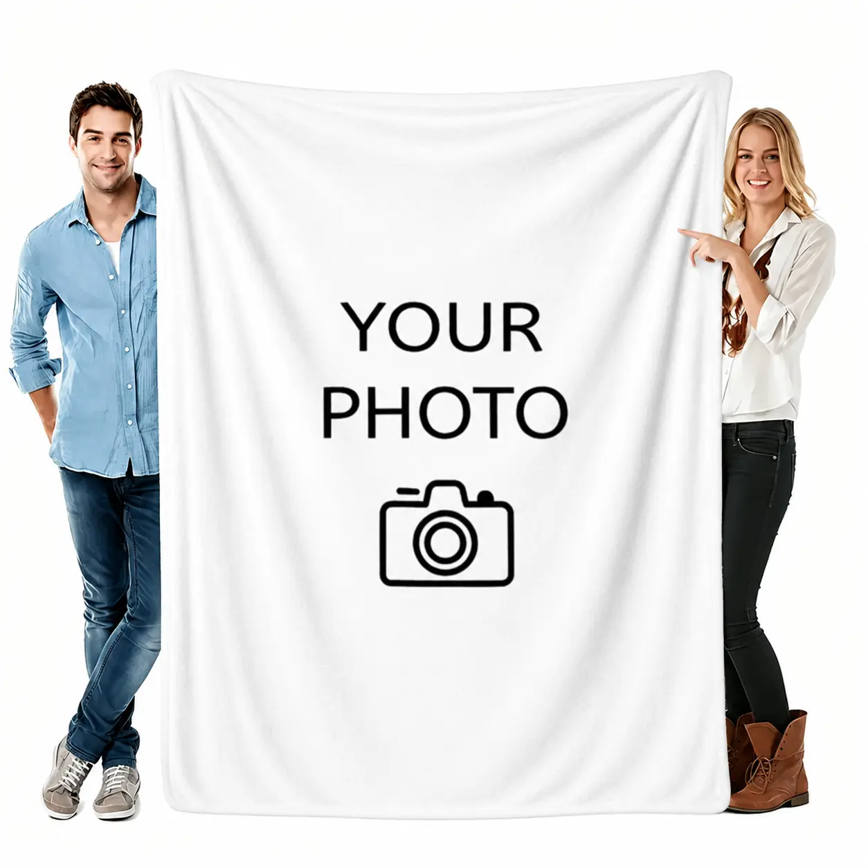 Custom Photo Throw Blanket, Personalized Picture Blanket for Family, Couples and Pets, Custom Image Fleece Blanket for Bedroom Decor, Unique Birthday, Anniversary, Wedding and Christmas Gift