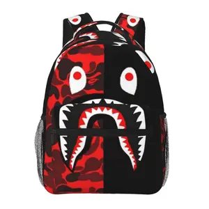 Funny Sprayground Shark Backpack Large capacity Sprayground Shark commuter bag for Outdoor Hiking Business Anime Cartoon Casual Sprayground Shark Business laptop Daypack for Men Women gifts