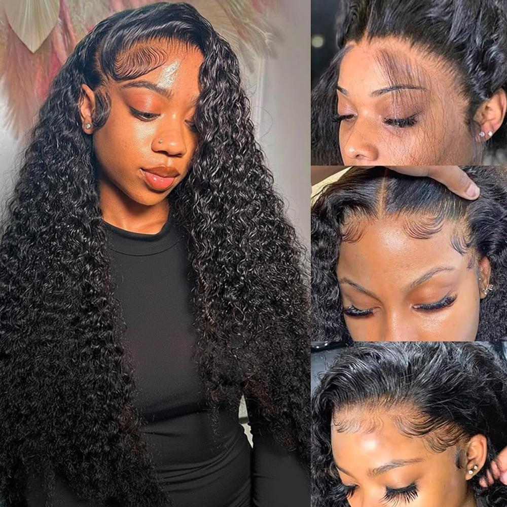 Bling Hair 13x4 Kinky Curly Lace Frontal Wigs Human Hair 180% Density Deep Curly Wigs For women Hd Lace Frontal Wig 13x4 Lace Front Wig SpringStatements