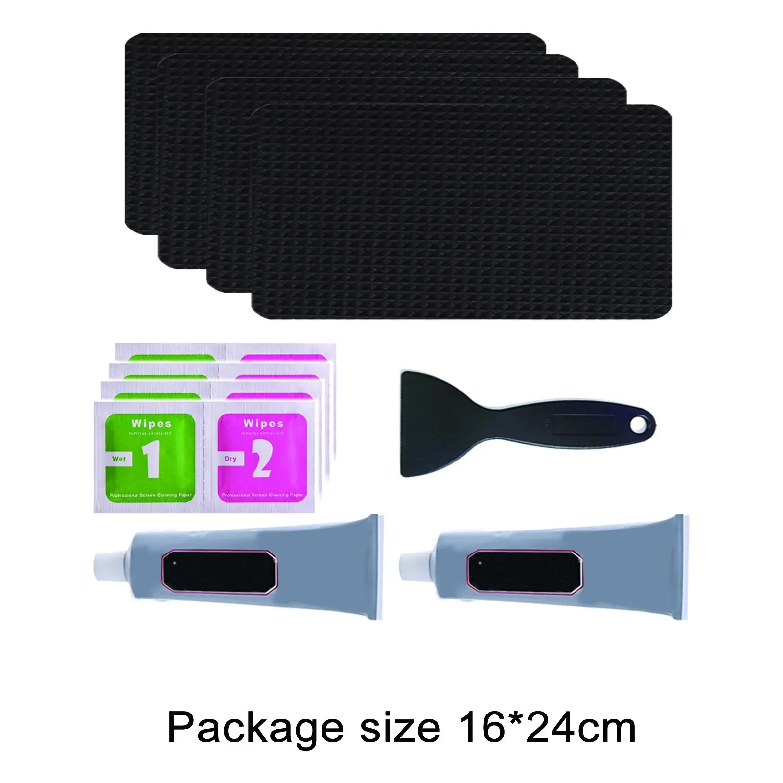 Trampoline Repair Kit with Glue Fixing Parts Trampoline Mat Tear Accessories Replacement Rectangular Repair Patches  16cmx24cm