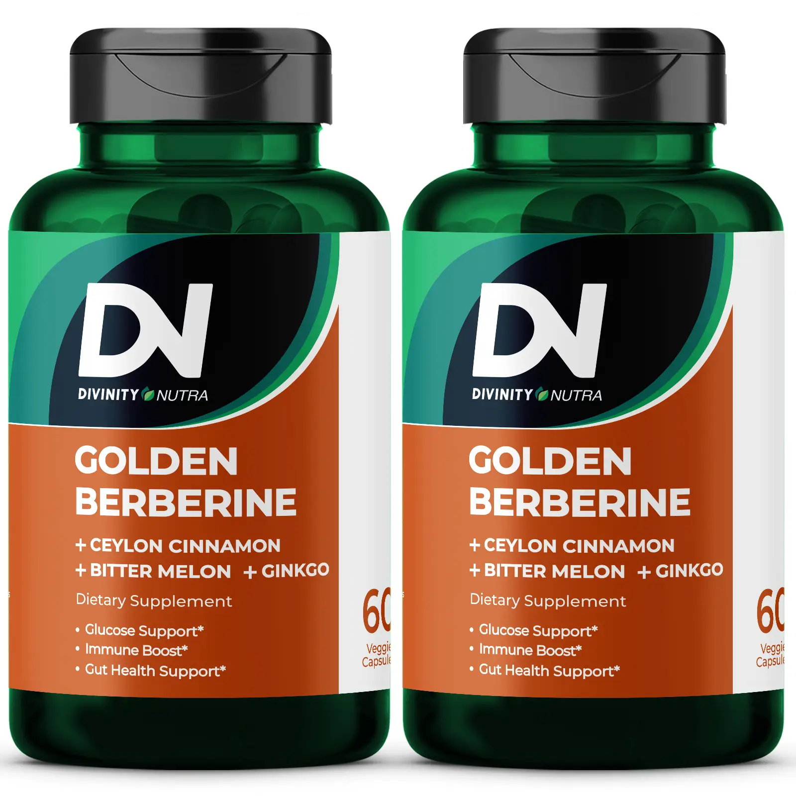 DN 2 Packs 4-in-1 Golden Berberine Supplement 1500mg, Glucose Support, with Ceyl...