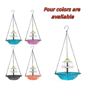 Solar Cascade Hanging Bird Bath Fountain, Versatile Placement, PP Material, Solar Pump Included, Weather-Resistant, Ideal for Patio Garden