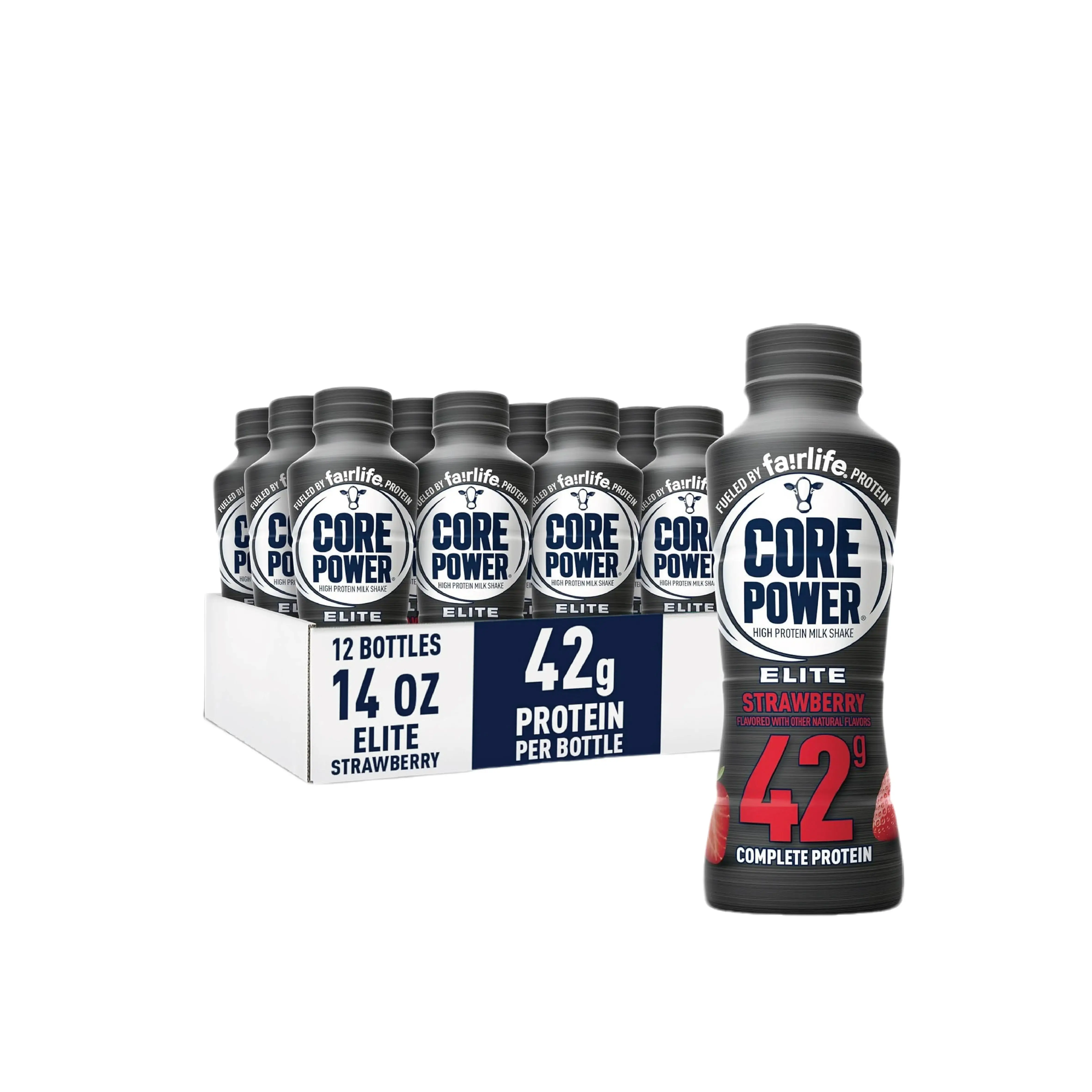Core Power Fairlife Elite 42g High Protein Milk Shake Bottle , Ready To Drink for Workout Recovery, Strawberry, 14 Fl Oz, Liquid, kosher (Pack of 12) corepower protein