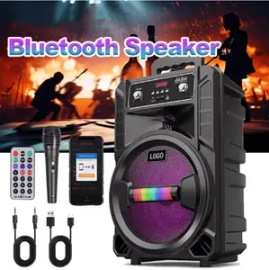 Bluetooth stereo speaker system  portable Bluetooth speaker with powerful bass effect, microphone compatibility and Bluetooth connection function - a must-have item for outdoor parties and music festivals Audio