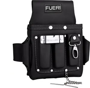FUERI Leather 4-Pocket Electrician Tool Belt | Premium Grain Leather Work Pouch (1670-Yellow) | Durable Construction Tool Kit | Organized, Heavy Duty | Add to Cart | Buy Now
