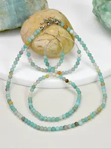 Natural Stone Beaded Necklace & Bracelet & Earrings, Fashion Jewelry for Party, Daily Clothing Decor, Trendy All-match & Exquisite Jewelry for Birthday Gift